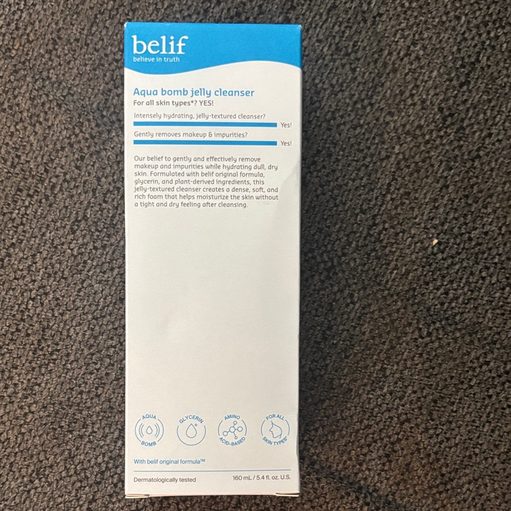 Belif Aqua Bomb Jelly Cleanser - Blue and White